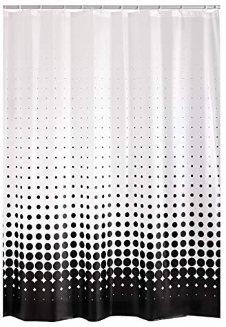 RIDDER Duschvorhang Folie Blacky Semitransparent-schwarz 240x180 cm