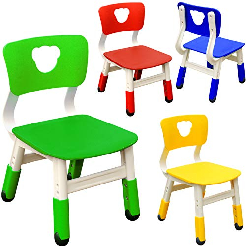 alles-meine.de GmbH Kinderstuhl - 3 Fach - höhenverstellbar & mitwachsend - Farbmix - bunt - kippsicher/bis 100 kg belastbar - für INNEN & AUßEN - 1-5 Jahre - Kindermöbel für..