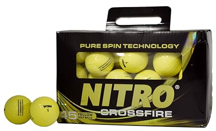 NITRO Crossfire 45 Golf Balls, 45- Pack - Yellow