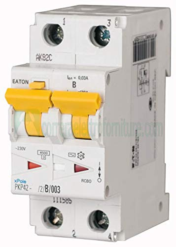 eaton 111619 interruttore magnetotermico differenziale classe AC 2 poli 25A- 0,03A P.I. 6KA