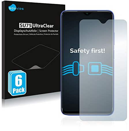 savvies Protector Pantalla para Xiaomi Redmi 9T (6 Unidades) Película Ultra Transparente