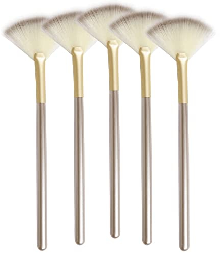 5 Stücke Fächerpinsel Kosmetik,Bürsten Gesichts masken Applikator für Glykolsäure,Chemie Peeling Pinsel,Weiche Fächer Bürste Kosmetisches Makeup Werkzeuge HZS001