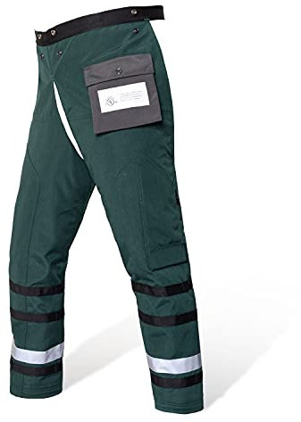 YARDMARIS Technical Wrap Chainsaw Chaps by UL Class A 8 Layers Chainsaw Pants Apron Style - green - Large
