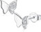 ADRAMATA Ohrstecker Silber 925, Mädchen Ohrstecker Schmetterling, Minimalistische Schmetterlings-Ohrringe, Schmuck für Geburtstagsgeschenke