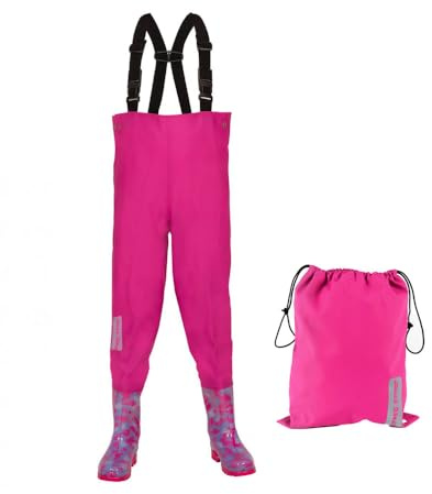 Dönges Pantaloni da pesca per bambini, EN 343, rosa, taglia 28/29 (pantaloni da pesca per bambini, stivali da pesca)