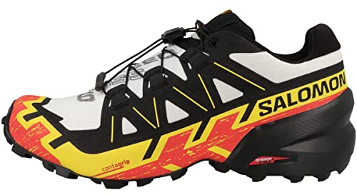 Salomon Herren Speedcross 6 Sneaker, Weiß Schwarz Imperium Gelb, 40 EU