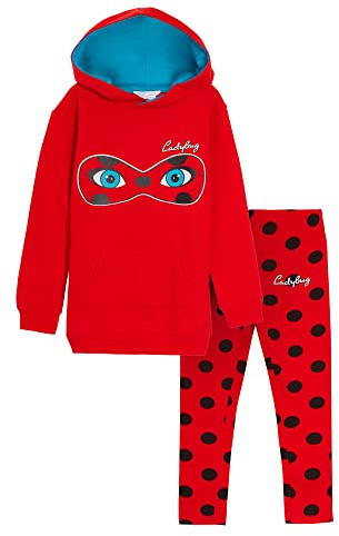 Miraculous Ladybug Long Hoodie + Leggings Set for Girls Teens Two Piece Matching Dress Up Set