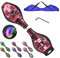 Bueuwe Waveboard Kinder ab 10 Jahre, Snakeboard mit Leuchtrollen, Street Waveboards mit Tasche und Zubehör, Skateboard für Mädchen und Junge, 86,5x22,5x12 cm,Rot