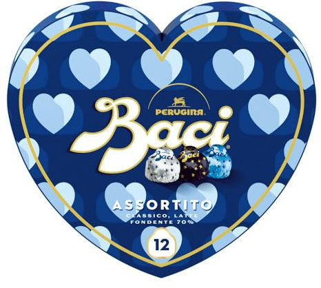 BACI PERUGINA Cioccolatini Assortiti ripieni al Gianduia, Scatola Cuore 150g