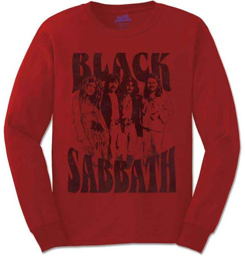 Black Sabbath T Shirt Band and Logo Official Unisex Red Long Sleeve