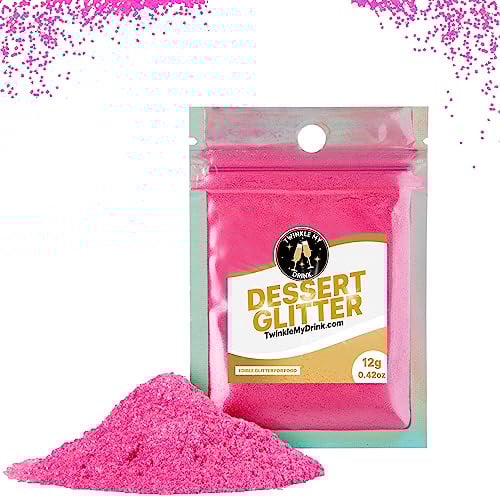 Cappstan UK® 12g Premium Dessert Pink Dust Edible Glitter | Edible Cake Decorations | Ideal for Decorating Cupcakes, Cakes, Fruit | Edible Glitter for Cake Decorating | Cake Party Topper
