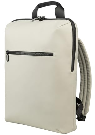 Tucano Gommo Backpack Rucksack für Laptop 15,6 und MacBook 16, Gepolsterter Laptoprucksack aus Gummiertem Material, Atmungsaktiver Rücken, Trolley-Band, Arbeitsrucksack, 29x41x11,5 cm, Grau