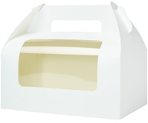 UnicoPak 30 Pack 22.5x15x15 cm Large Party Food Boxes with Window, Food-Grade Treat Boxes for Food White Gift Boxes Bakery Boxes for Birthday Wedding Party Favours Picnic Business Christmas