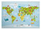 TADESSI Leinwandbild Kinder M1-No.50350 | Wandbild Blau Grün | Keilrahmen Weltkarte Tiere | 71 x 51 cm