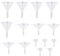 ZCYKJ Juego de 15 embudos pequeños de plástico, mini embudos, embudos transparentes de viaje para archivar botellas, aceite esencial, perfume, botellas de laboratorio,productos químicos de laboratorio