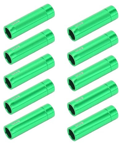 10Pcs Bike Shift Cable End Caps, 4mm/0.2in Aluminum Alloy Bicycle Inner Cable Caps Bike Brake Cable End Cap Housing Ferrules Crimps for Mountain Road Bicycle Shift Cable End Caps (Green)