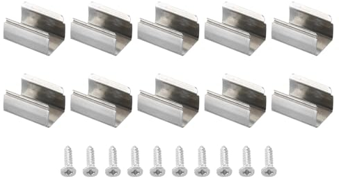 PATIKIL LED Streifenlicht Clips, 40er Pack Montagehalterung Befestigungsclips aus Edelstahl mit Schrauben LED-Lichtstreifen Befestigungsklemmen für 12mm-13mm Neon RGB Lichtkabelband