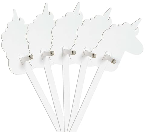 FOLDZILLA Steckenpferde aus Pappe 115 x 40 x 25 cm Hobbyhorse Stockpferde Einhorn weiß zum Bemalen und Bekleben