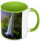 Mug de Couleur Qualité Premium Vert - chutes d eau seljalandsfoss islande - Tasse avec anse et intérieur de couleur