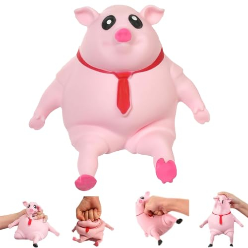 Stress Schwein, Anti Stress Schwein, Anti Stress Würfel Stressball, ettes Schwein Stress Spielzeug, Nettes Rosa Schwein Stress Spielzeug, Squeeze Toy Für Kinder Erwachsener(Rosa)