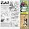 GLOBLELAND Grunge Texturen Hintergrund Transparente Stempel Für Karten Numerische Textlinien Hintergrund Klare Stamps 5.8x8.3 Zoll Silikonstempel Für DIY