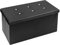 Cassapanca Contenitore Pouf Panca Portaoggetti Poggiapiedi Similpelle Diamanti 76x38x38 cm Nero