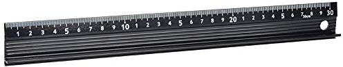 Righello Taglio in Lega di Alluminio con Piastra Protettiva Sporgente, Strumento di Misurazione Righello Taglio Tipo L, 30 Cm, per la Misurazione della Lunghezza (Tipo L 30