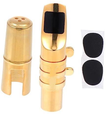 Amosfun 1 Satz Saxophon- Schwarzer Tonabnehmer Für Klarinette Tragbares Alt- Saxophon Ersatz Mundstückpolsterkappe Einfaches Altsaxophon Zubehör 5c Schilf Metall