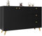 Mirjan24 Kommode Salezto 2D3S mit 3 Schubladen und 2 Türen, Aluminiumgriffe, Schubladenkommode mit gedämpftem Schließsystem, Mehrzweckschrank, Schlafzimmerkommode, Anrichte, Highboard (Schwarz)