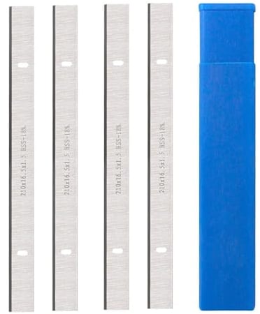 Ninehole 4 Pièces HSS Lames De Raboteuse 210mm, 210mm fers de rabot Pour Raboteuse Machines De Travail Du Bois, 210 x 16,5 x 1,5mm