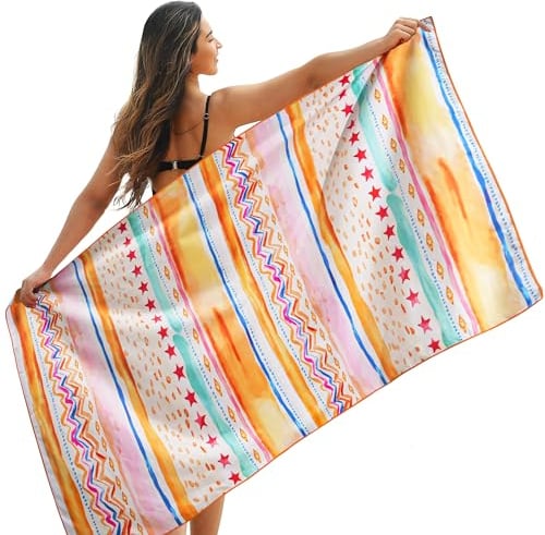 Winthome Strandtuch Wendbar, Strand Handtücher Groß 180x90cm, Mikrofaser Schnelltrocknend Leicht, Badetuch Strandtuch Sandfrei, für Damen Herren Reise Urlaub Schwimmen Sauna Yoga (1 Pack)