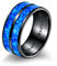 POPLYKE Schwarzer Ring für Männer Sterling Silber Schwarzer Ring Versprechen Ring Opal Schmuck Geschenk für Männer Junge