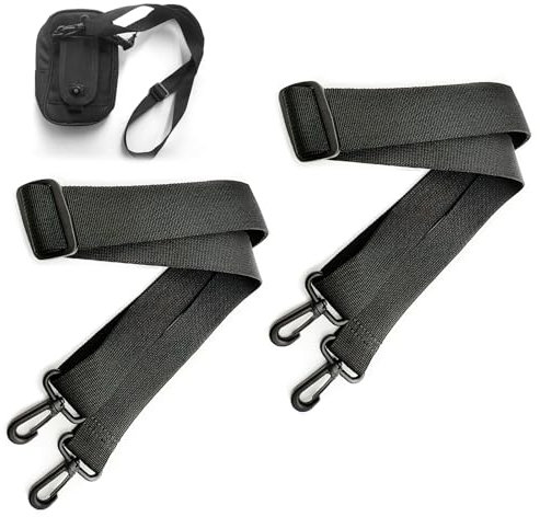 Correa de Hombro Ajustable Universal 2PCS, 75-130cm, Nylon, con Mosquetón + Gancho, para Bolsas de Deporte, Maletines, Cámaras - Negra, Cómoda y Resistente, para Hombres y Mujeres