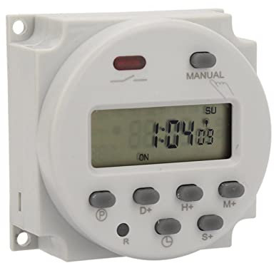 Greensen Dispositif Programmable Minuterie Programmable Hebdomadaire Petit Type Interrupteur Compte à Rebours Commutateurs Magnétiques (12 V CC)