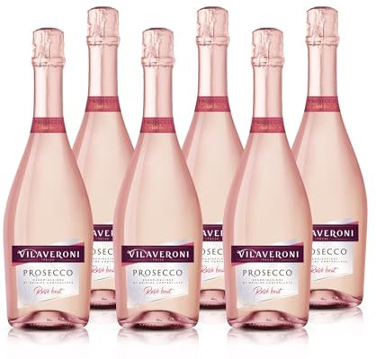 Vilaveroni - Prosecco Rosé DOC Brut - Vin Pétillant Rosé Italien - Lot de 6 bouteilles x 75cl