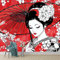 Beautiful Japanese Woman Wall Mural - 200 x 140 cm Photo Wallpaper for Boys' Bedroom, Living Room, Playroom, Nursery, Teen Room, Kids' Photo Mural Wall Art