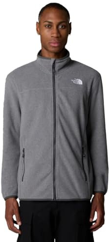 THE NORTH FACE NF0A855X4HJ M 100 Glacier Full Zip - EU Maglia Lunga Uomo TNF Medium Grey Heather Taglia S