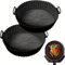 Air Fryer Liners Silicone Airfryer Liner Reusable Non Stick Greaseproof Kitchen Accessories Heat Resistant Pot Replacement for Parchment Paper Compatible with COSORI Ninja Tower 200x160x65m (2 Pack)