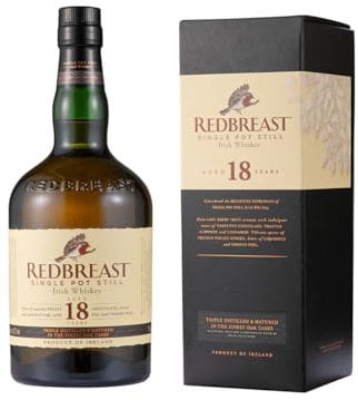 Red breast 18 Jahre, Single Pot Still Irish Whiskey mit feinstem Oloroso-Sherry, dreifach destilliert, aus der Midleton Distillery in Irland, 700 ml