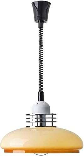 LLXDFUU Vidrio Color Leche Nueva lámpara Colgante Duradera Americana Isla de Cocina Vidrio Lámpara Colgante Ajustable en Altura Luces de Techo de Vidrio Crema Antiguo Sala de Estar Dormitorio Mesa de