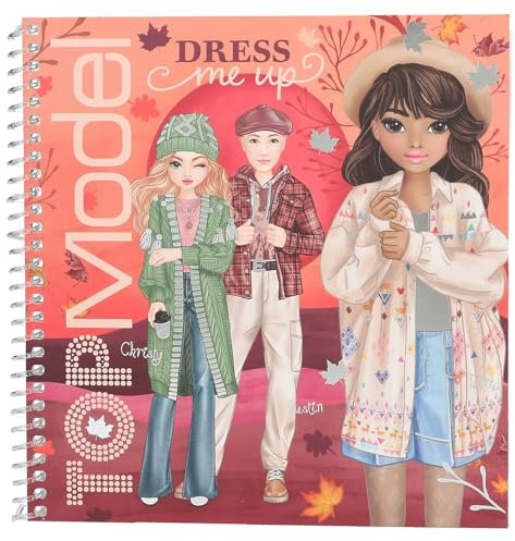 Depesche 13573 TOPModel Cosy - Stickerbuch mit 24 vorgedruckten Seiten zum Gestalten von Outfits, inkl. 11 Stickerbogen