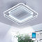 Modern Ceiling Fan with Lights and Remote Control Dimmable LED Ceiling Fan Light Bladeless Design 6 Speeds Silent Operation Winter Warm Air Mode 55cm Square Ceiling Light Fan for Living Room