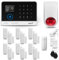 HUXGO® HXA003 Allarme casa senza fili WiFi + GSM 4G con wireless Sirena solare| Kit allarme con 1x rilevatore di movimento, 12x sensori per porte e finestre, telecomando | Compatibile con TUYA