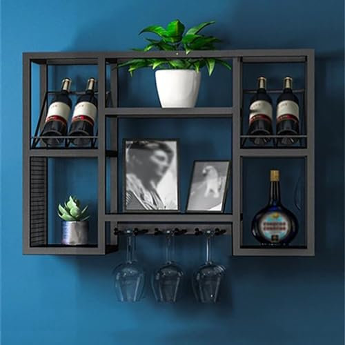 Générique Rack à vin Mural, Supports en Verre de Bouteille à vin Suspendu en métal, Support de vin pour Stand en Fer, Grandes étagères flottantes, Garniture de Bouteille de vin.