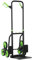 DURHAND Steel Folding Hand Truck, Heavy Duty Foldable Trolley on Wheels, Multi-Purpose Sack Truck Moving Trolley, 120kg, Green