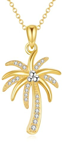 DAYLINLOVE Palm Tree Necklace S925 Sterling Silver Palm Tree Jewelry Gifts for Women Mom Wife