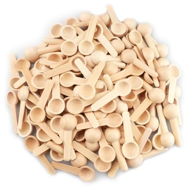 oupados 100 pezzi di piccoli cucchiai da cucina rotondi in legno, piccoli