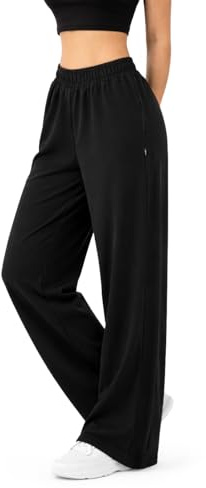 SMILODOX Jogginghose Jora Damen, Wide Leg High Waist Trainingshose mit Gerippter Seitenstruktur, elastischem Bund, weiches fließendes Material, Loose Fit Sporthose, Lange Freizeithose, Gym & Homewear