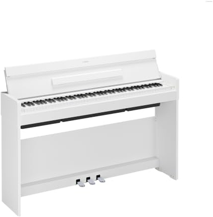 YAMAHA YDP-S36 Digitalpiano – 88 Gewichtete GHS-Tasten, CFX Concert Grand Sound, Schlankes Design, Bluetooth, 3 Pedale, Ideal für Zuhause & Anfänger – Weiß