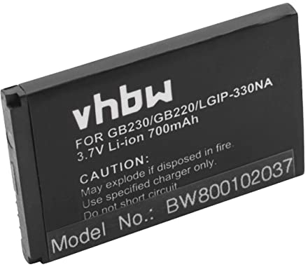 vhbw Akku kompatibel mit LG GD330, GB230 Julia, GD350, GB220 Handy Smartphone Telefon (600 mAh, 3,7 V, Li-Ion)